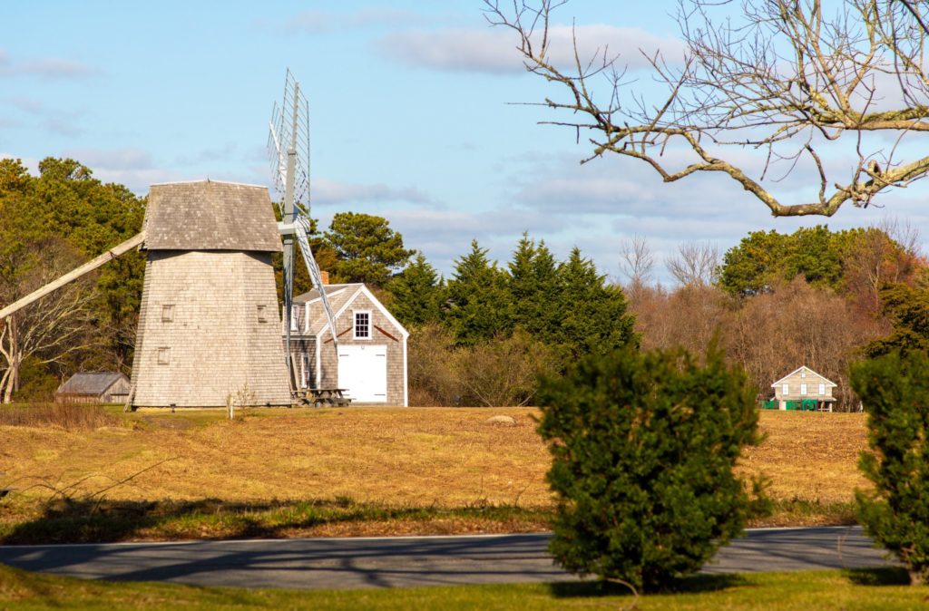 Drummer Boy Park and windmill in the distance in the fall